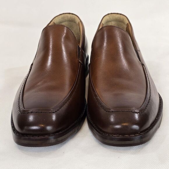 Johnston & Murphy Shoes Mens Size 8.5 Brown Leather Slip On Loafers Sheepskin - Picture 5 of 13